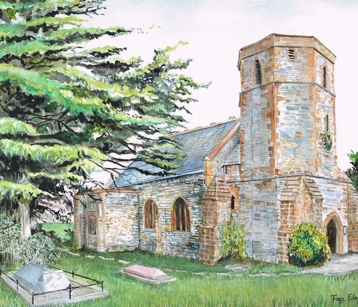 The Church of St Mary Major, Ilchester, Somerset - painted by local artist, Faye Edmondson